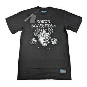 Afield Out Earth Ecosystem Graphic T-Shirt Black Mens Small Heart Botanical Tee